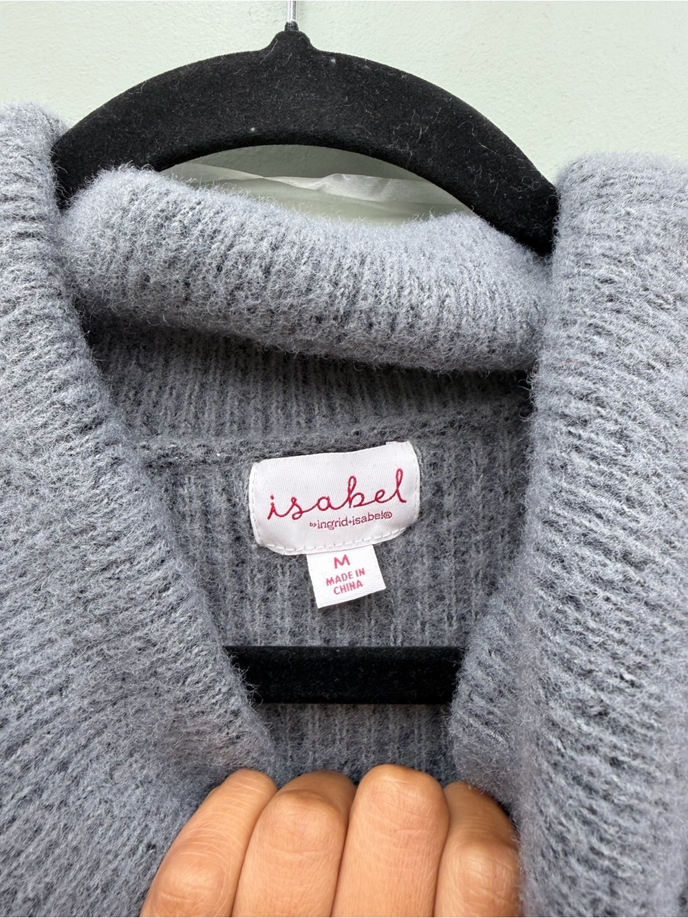 Isabel Maternity Gray Striped Cowl Neck Sweater Cozy Soft Knit Size M - Picture 3 of 8